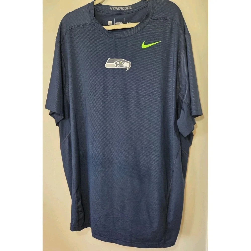 Seattle Seahawks Nike Hypercool Jersey Shirt Mens 3XL Blue On Field Dri-Fit